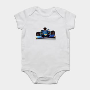 Blue Racing car Baby Bodysuit